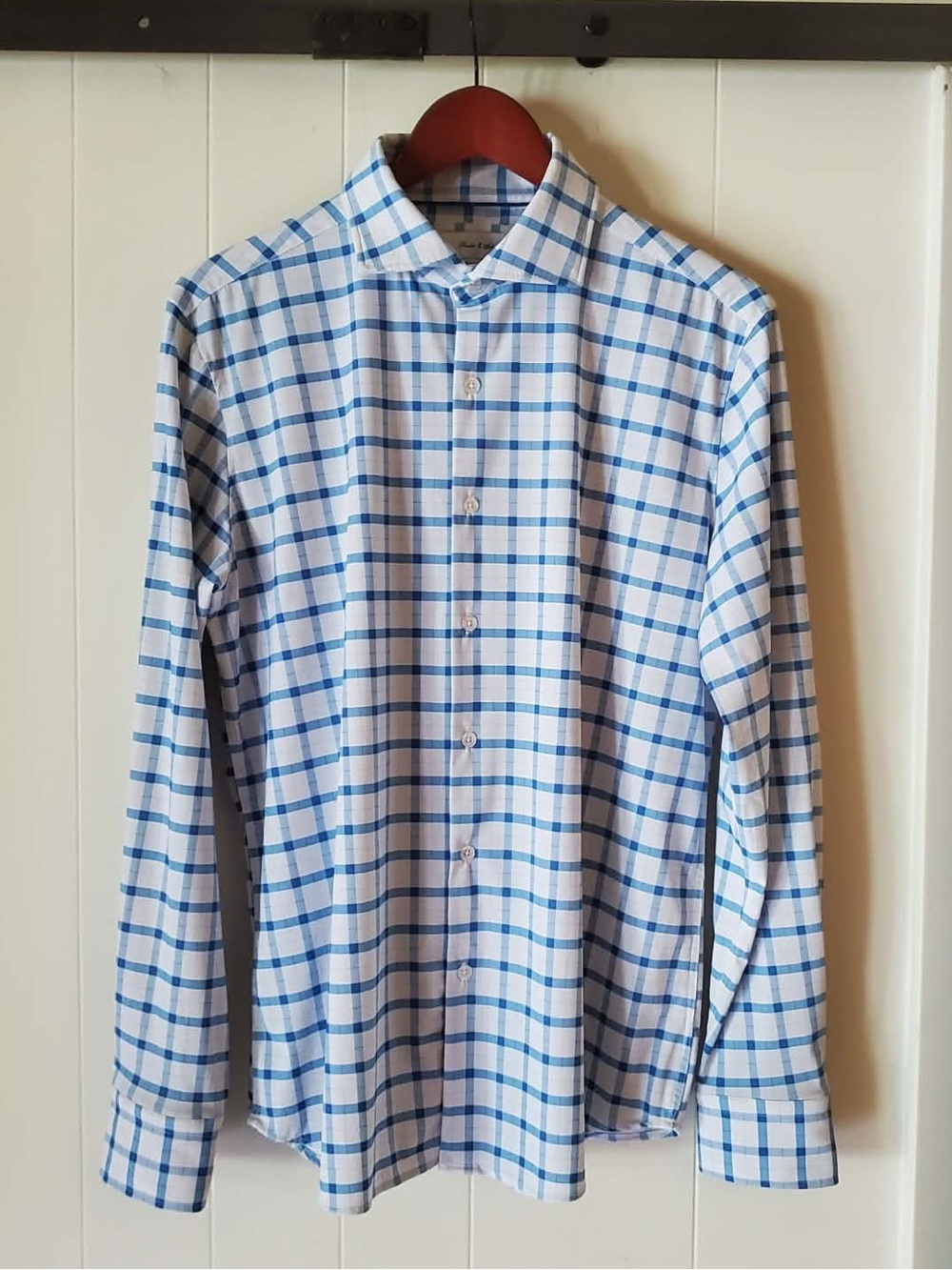 Porter & Ash Men's Kinetic Stretch Plaid Long Sleeve Performance Shirt - Size L